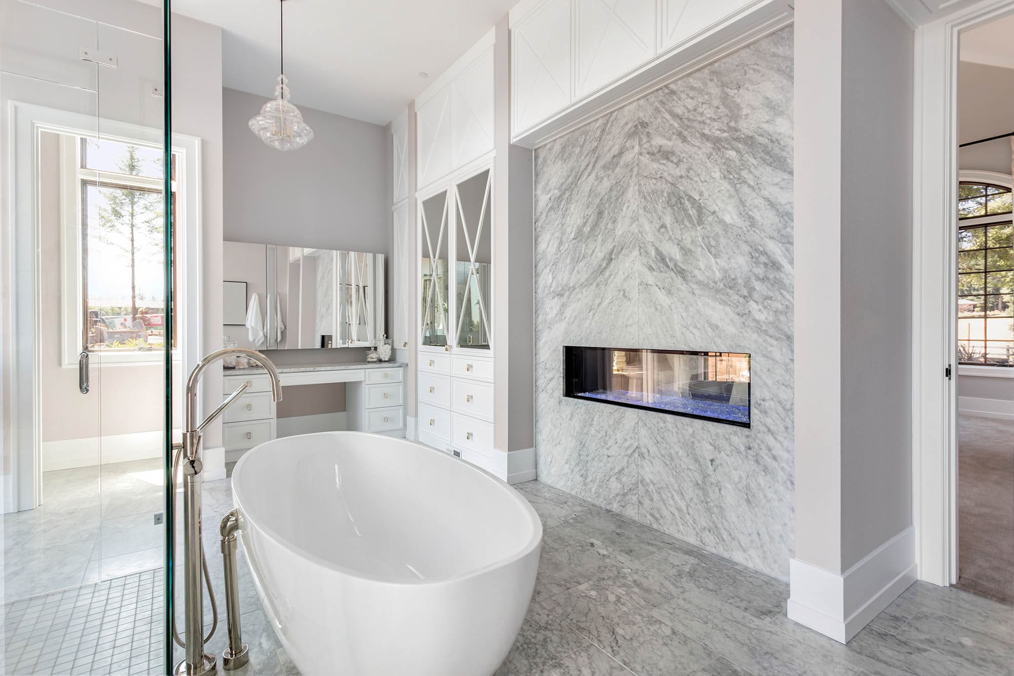 Elegant bathroom with fireplace Yuma, AZ